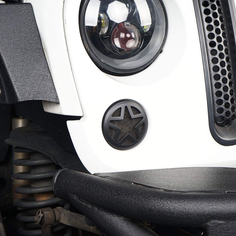 Hooke Road JK Front Turn Signal Light Guard Cover Compatible with 2007-2018 Jeep Wrangler JK & Unlimited - Pair - Image 2